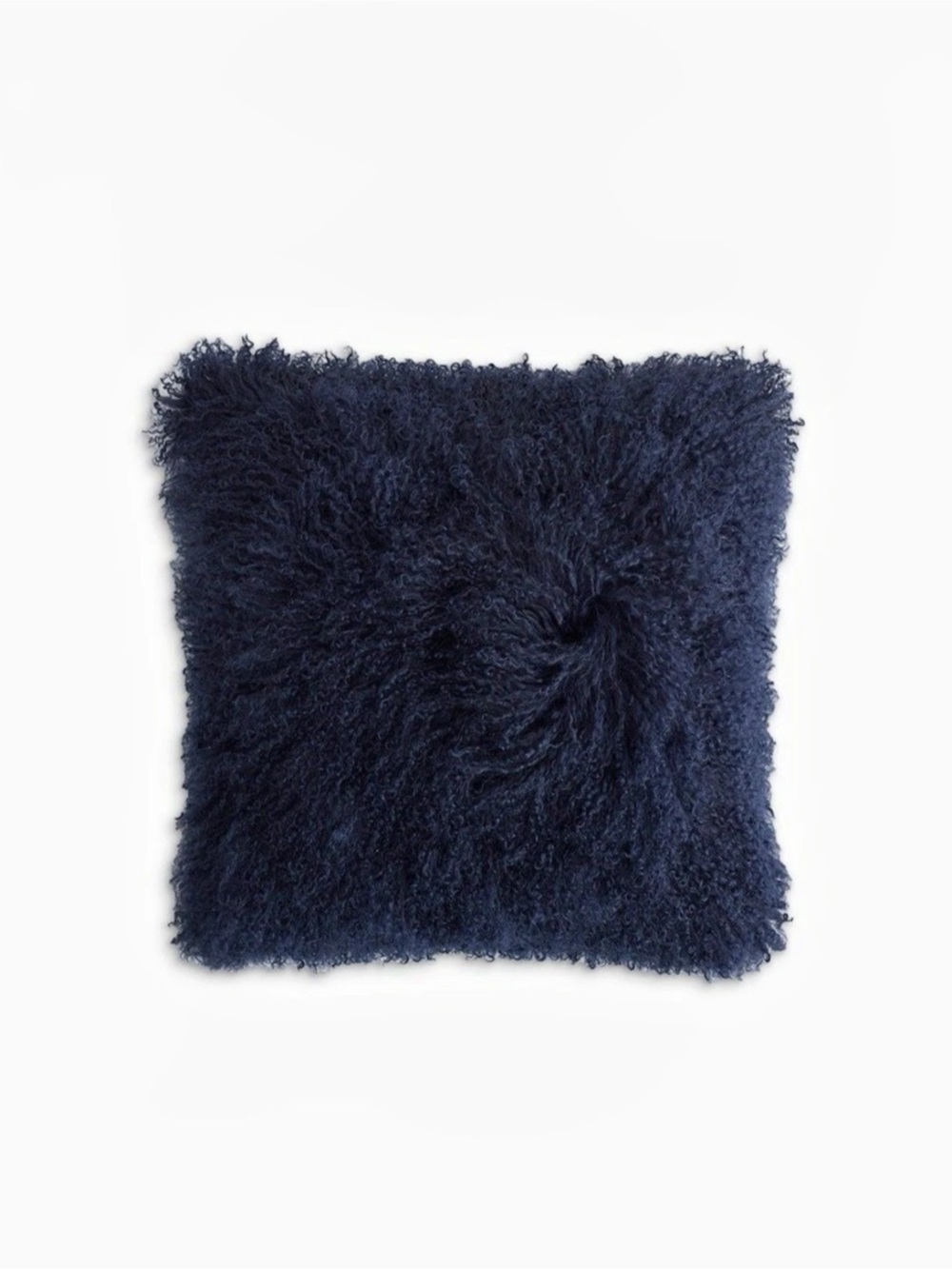 Quince Luxe Mongolian Lamb Pillow Cover Blue